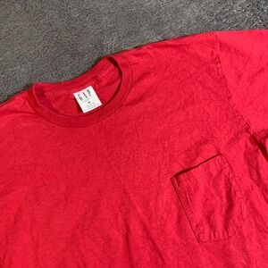 Vintage 90s Gap Pocket-T Mens Medium Red Short Sleeve Made in USA T-Shirt